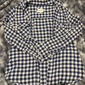 Navy Plaid Button Shirt